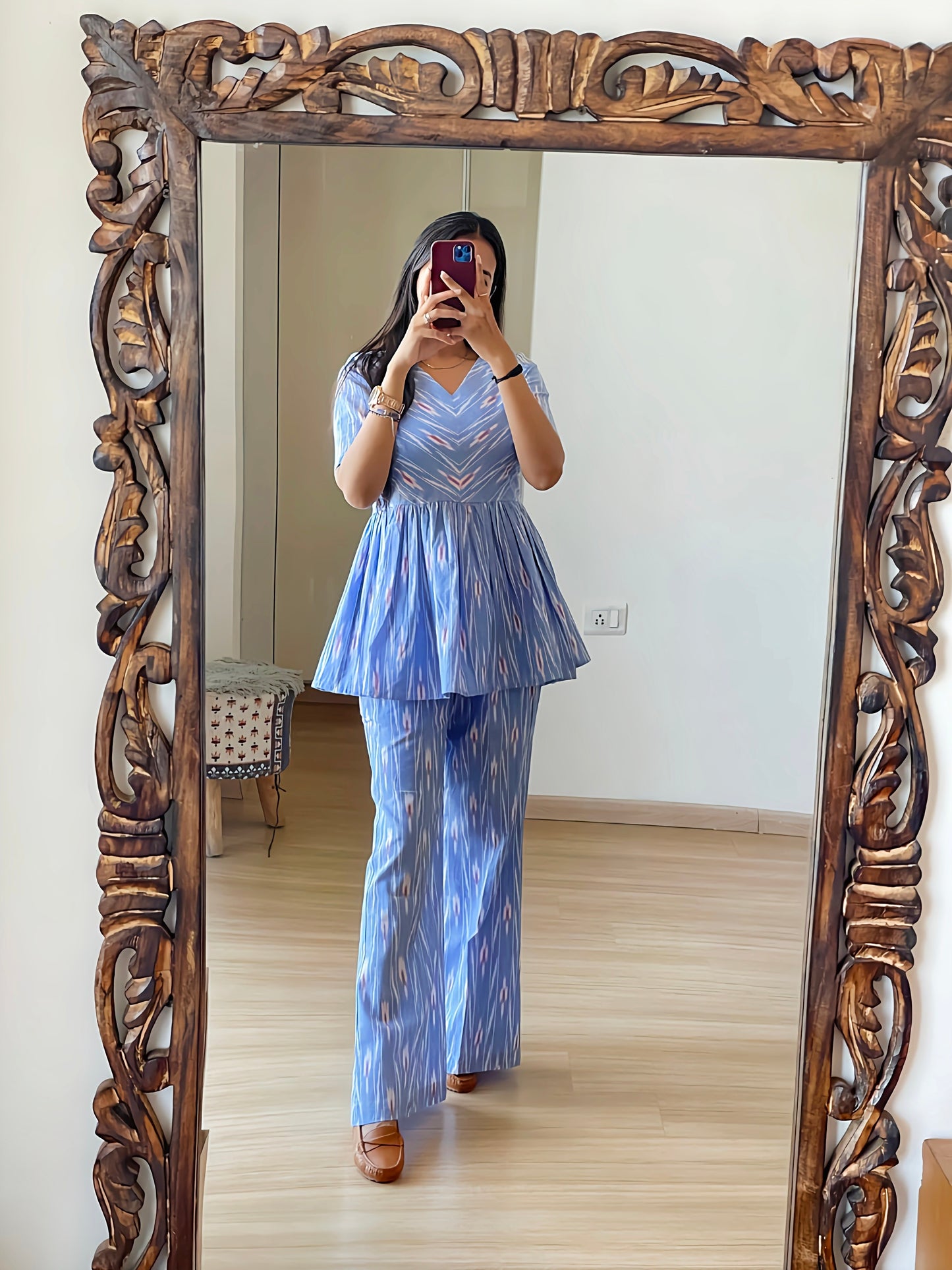 Light Blue Digital Printed Co-Ord Set