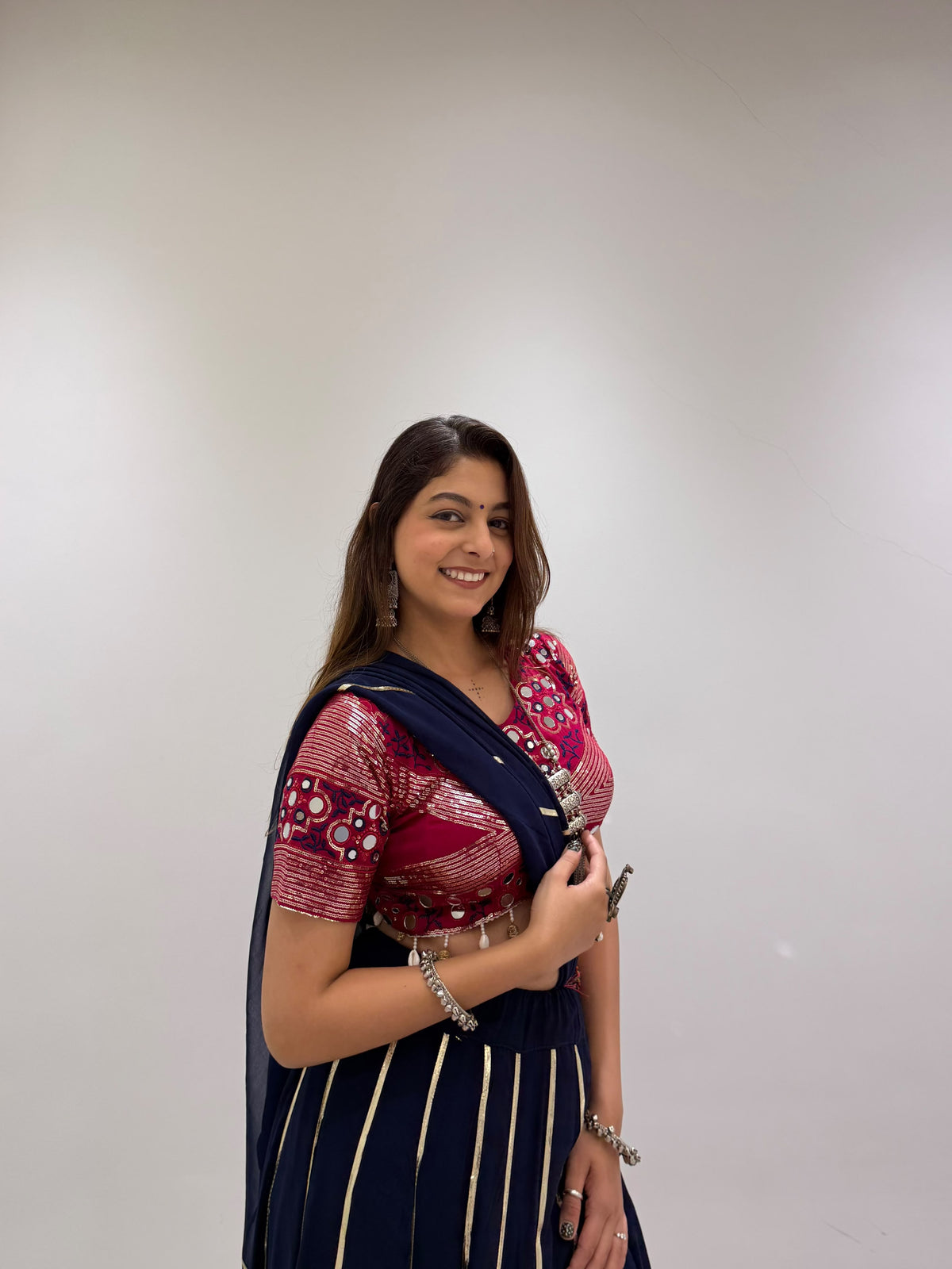 New Style Black and Marun Lahenga Choli