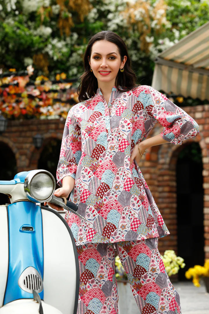 Multi Color Lounge  Co-Ord Set