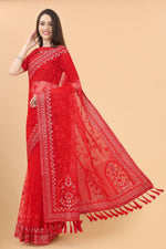 Aari Work Heavy Butterfly Net Saree