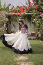 Lotus Flower Gota & Mirror Work Lehenga Choli
