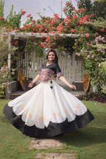 Lotus Flower Gota & Mirror Work Lehenga Choli