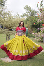 Lotus Flower Gota & Mirror Work Lehenga Choli