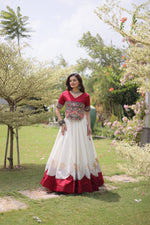 Lotus Flower Gota & Mirror Work Lehenga Choli