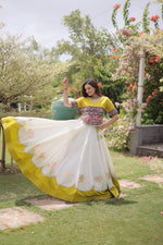 Lotus Flower Gota & Mirror Work Lehenga Choli