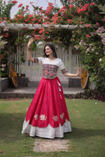 Lotus Flower Gota & Mirror Work Lehenga Choli