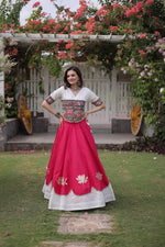 Lotus Flower Gota & Mirror Work Lehenga Choli