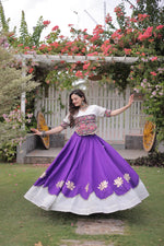 Lotus Flower Gota & Mirror Work Lehenga Choli