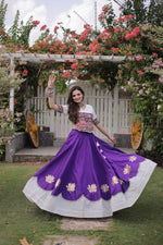 Lotus Flower Gota & Mirror Work Lehenga Choli