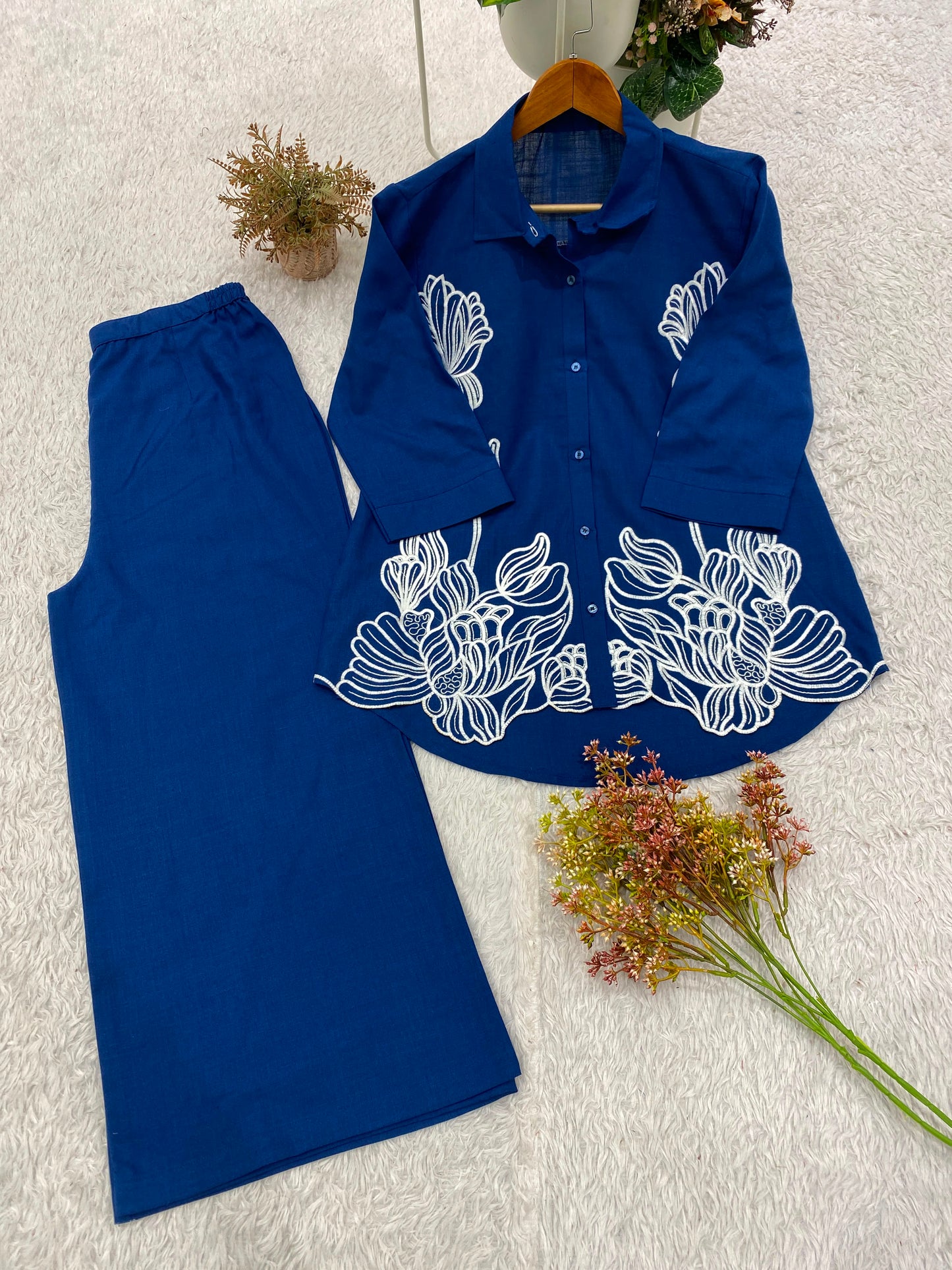 Designer Embroidrey Work Co-ord Set Cotton