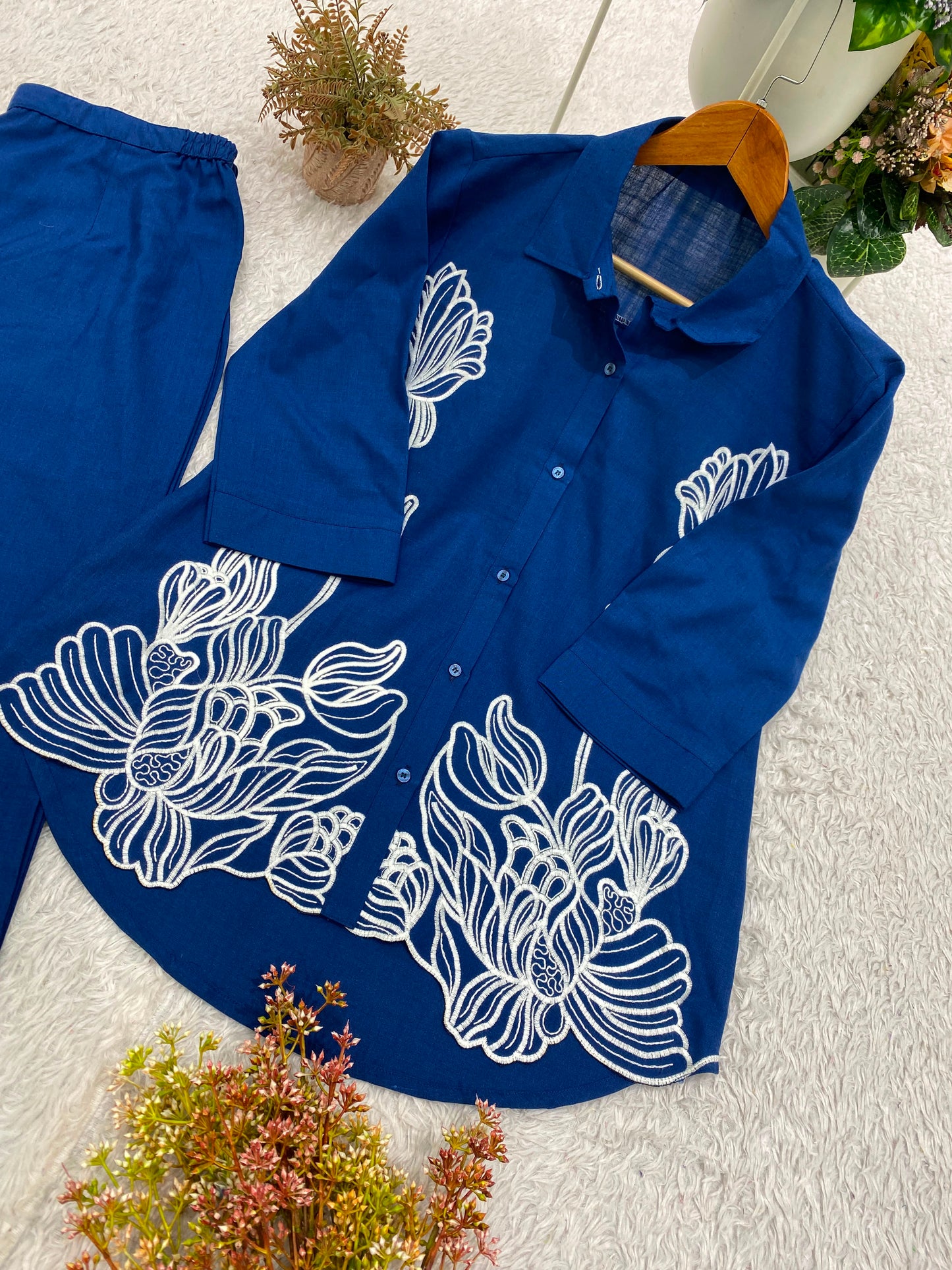 Designer Embroidrey Work Co-ord Set Cotton