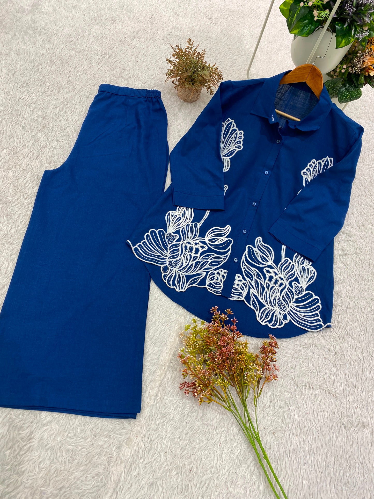 Designer Embroidrey Work Co-ord Set Cotton
