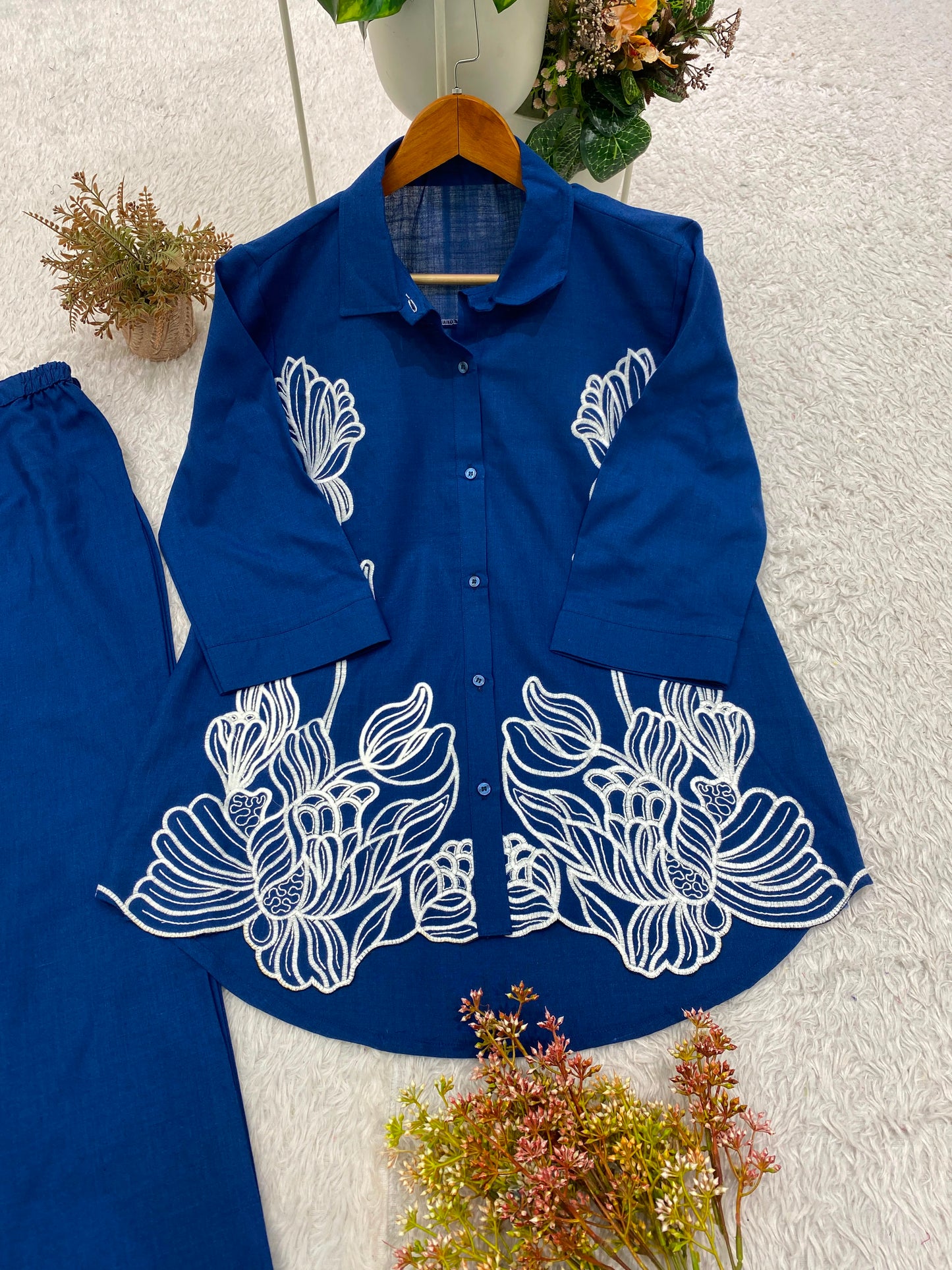 Designer Embroidrey Work Co-ord Set Cotton