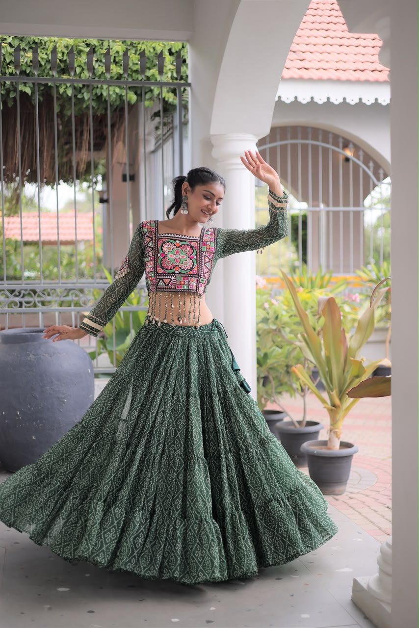 Bandhni Print Work Lehenga Choli