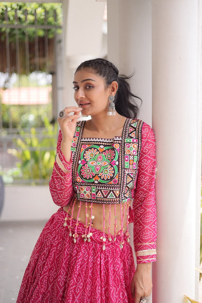 Bandhni Print Work Lehenga Choli