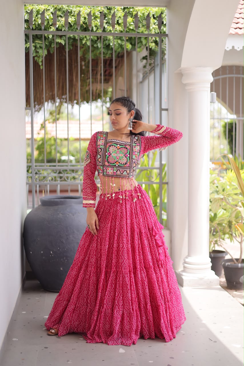 Bandhni Print Work Lehenga Choli