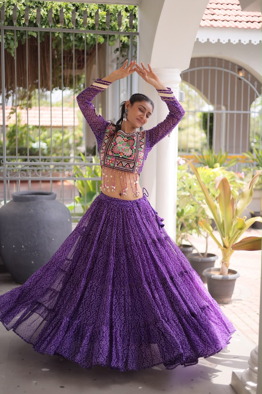 Bandhni Print Work Lehenga Choli