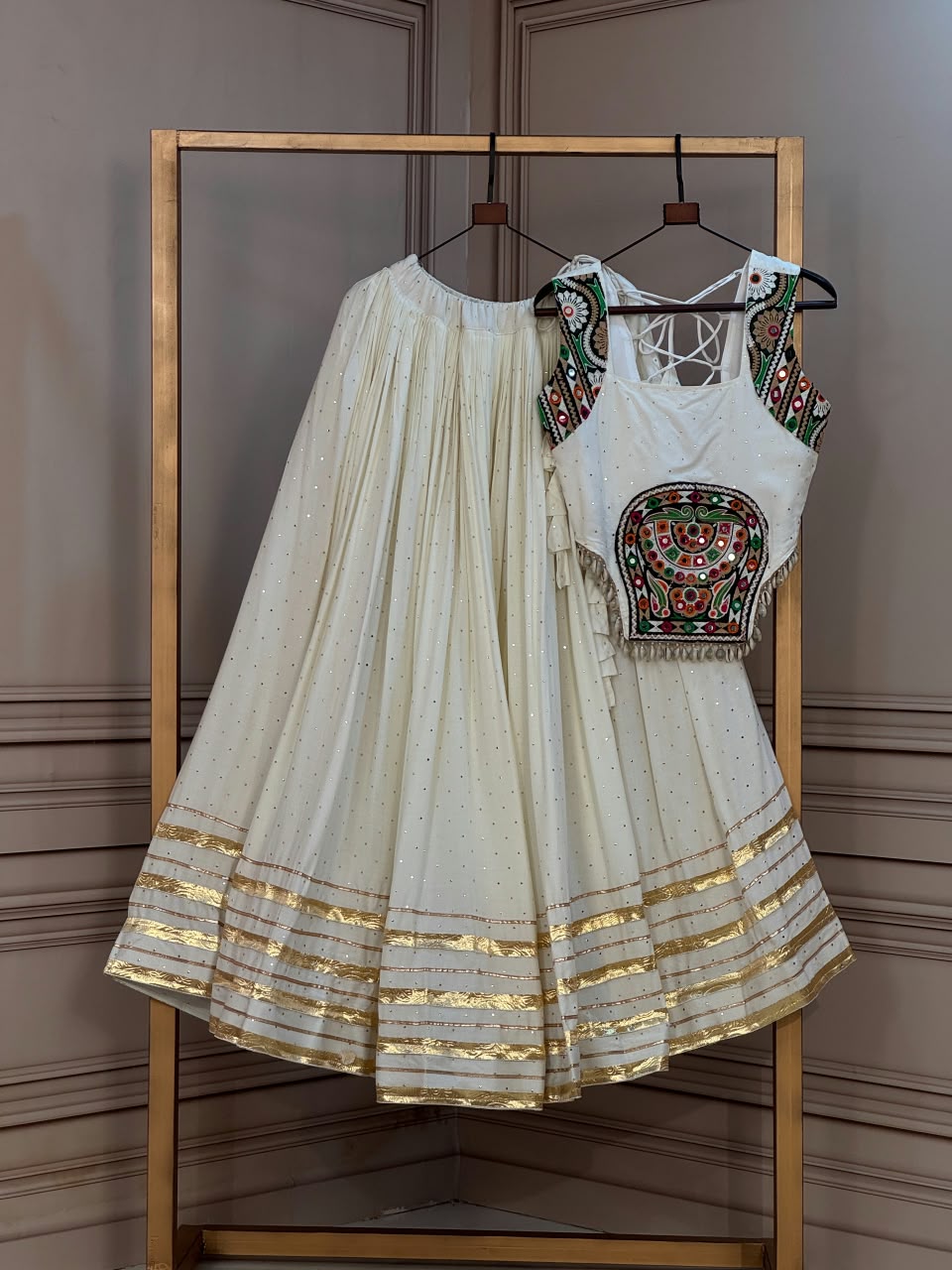 Attractive Mukesh-work With Patti Lace work Lehengha Choli