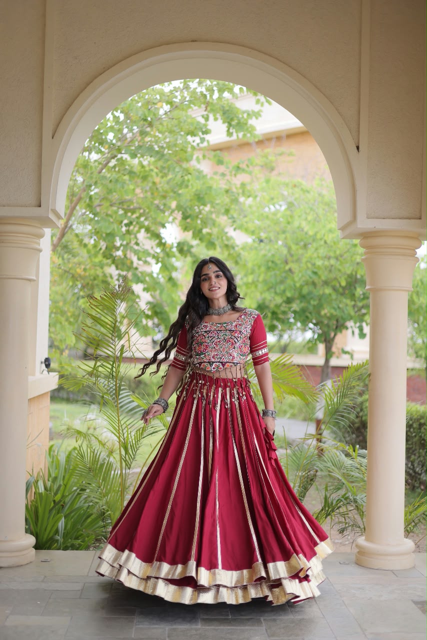 Double Gher Gota Patti Work Lehengha Choli