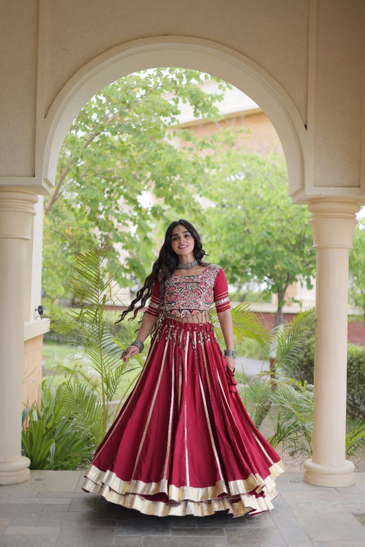 Double Gher Gota Patti Work Lehengha Choli