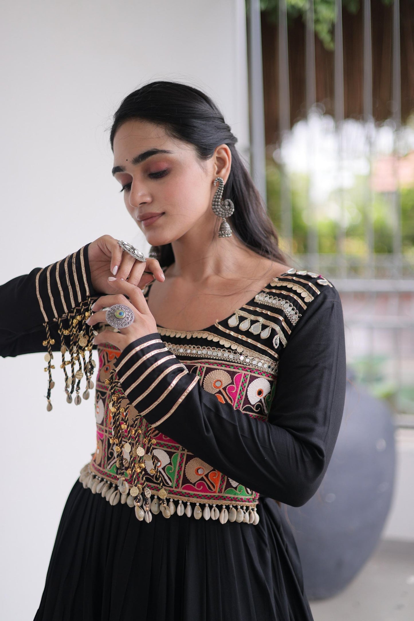 Embroidered and Mirror Work Gown