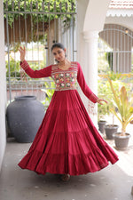 Embroidered and Mirror Work Gown