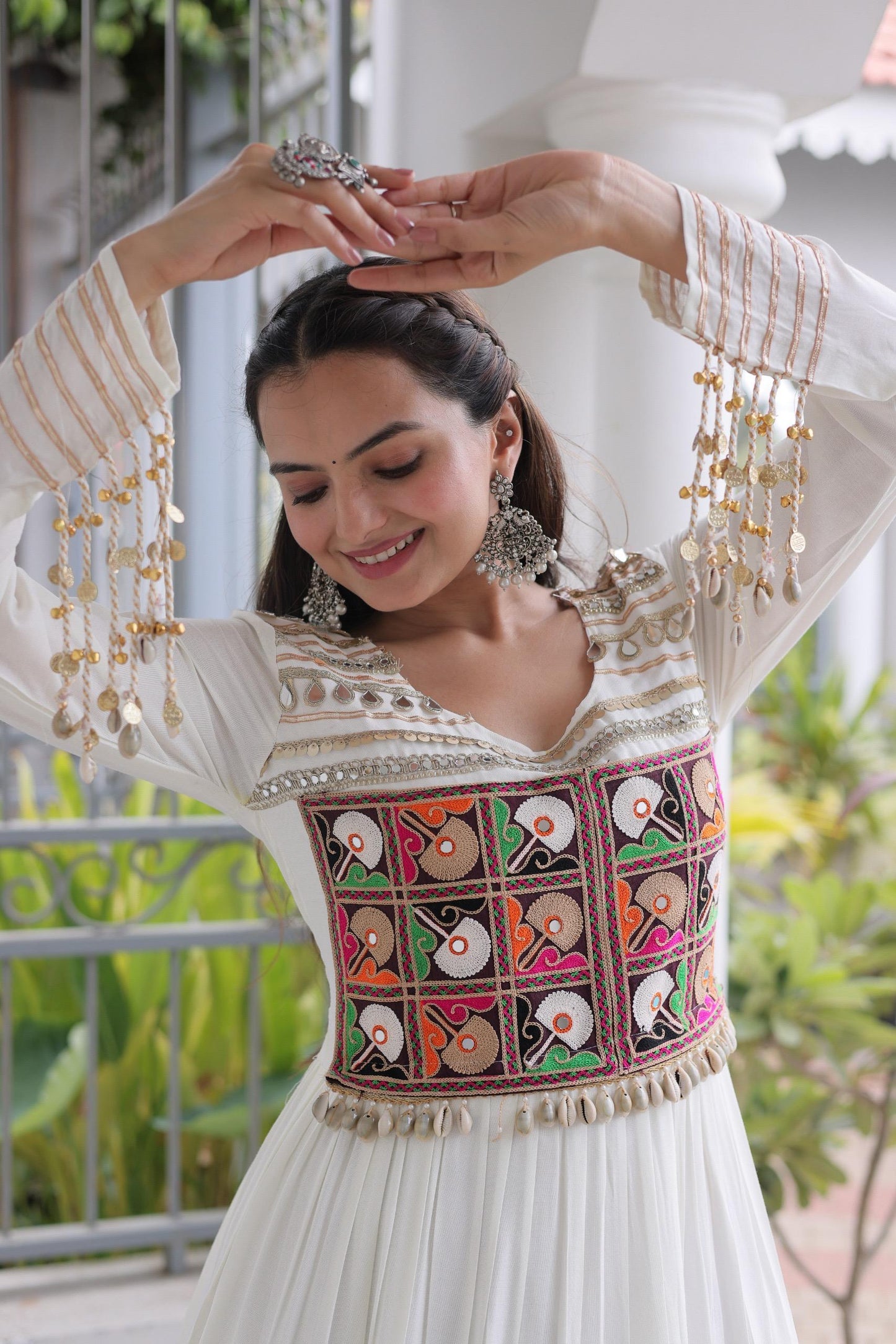 Embroidered and Mirror Work Gown