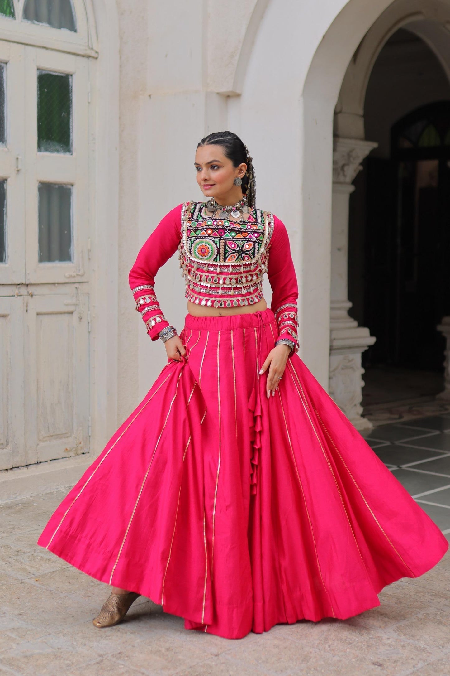 Navratri New Trading Gota Patti Lace & Miror Work
