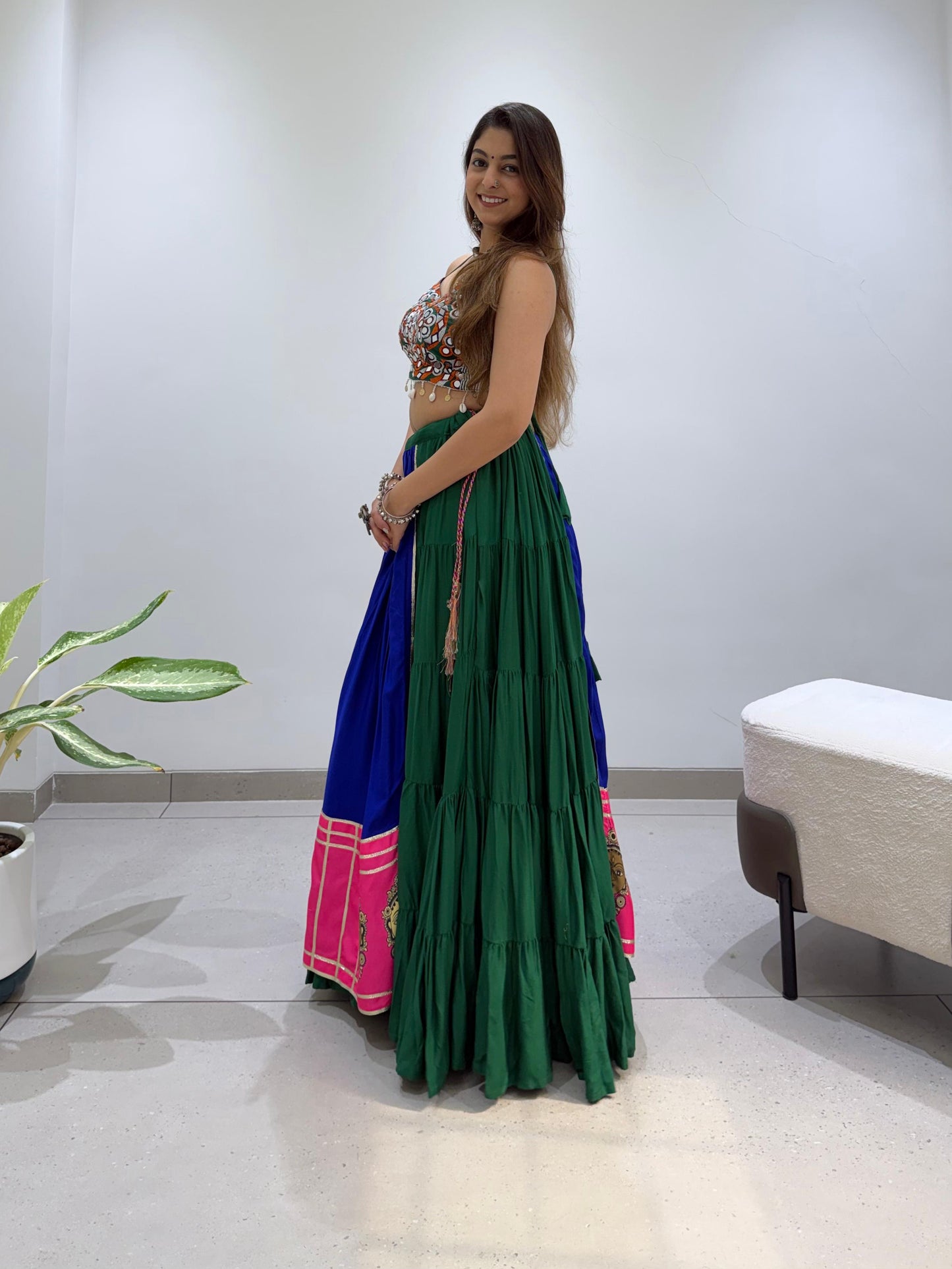 Mirror Work Gamthi Work Lehenga Choli
