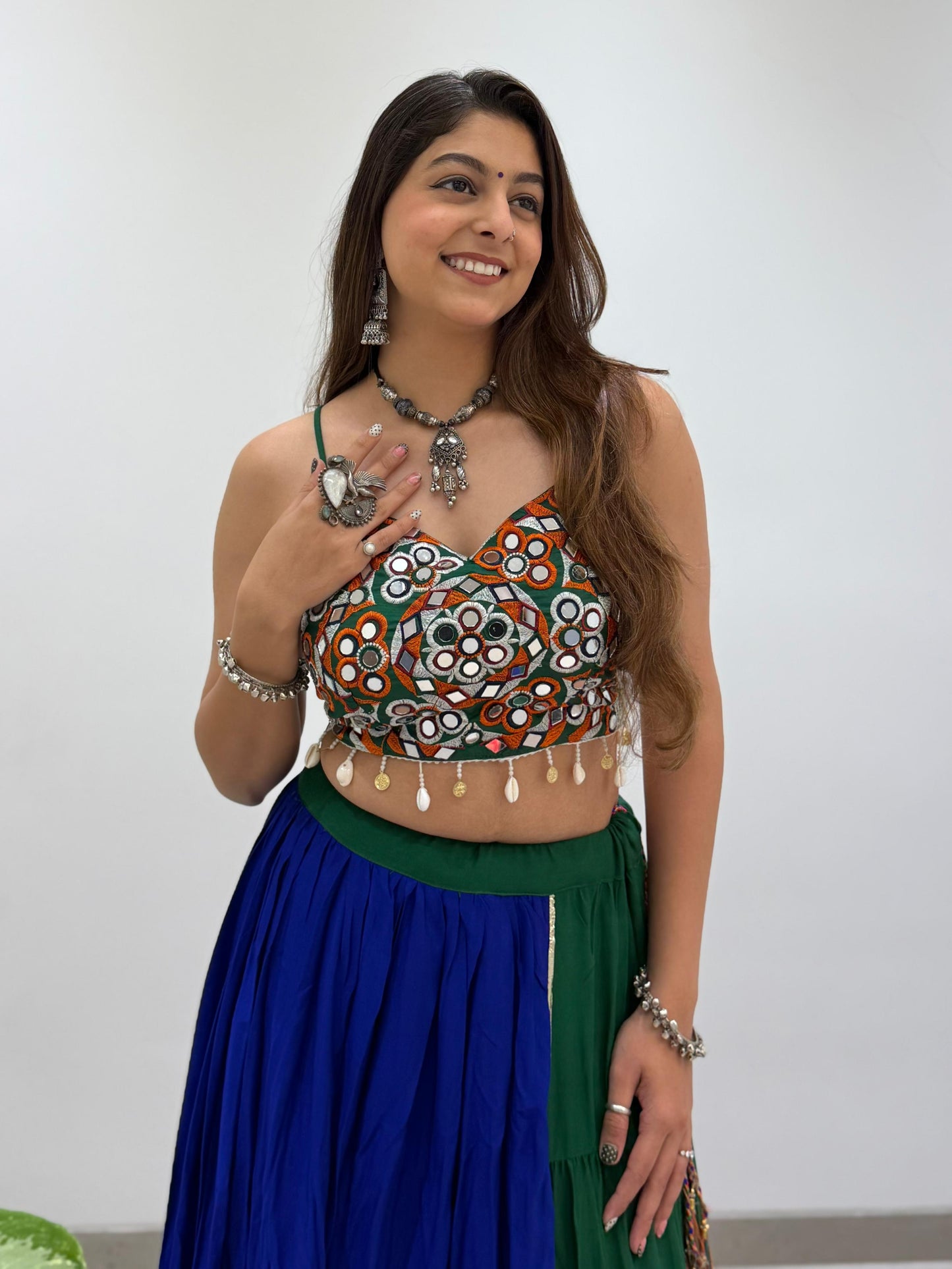 Mirror Work Gamthi Work Lehenga Choli