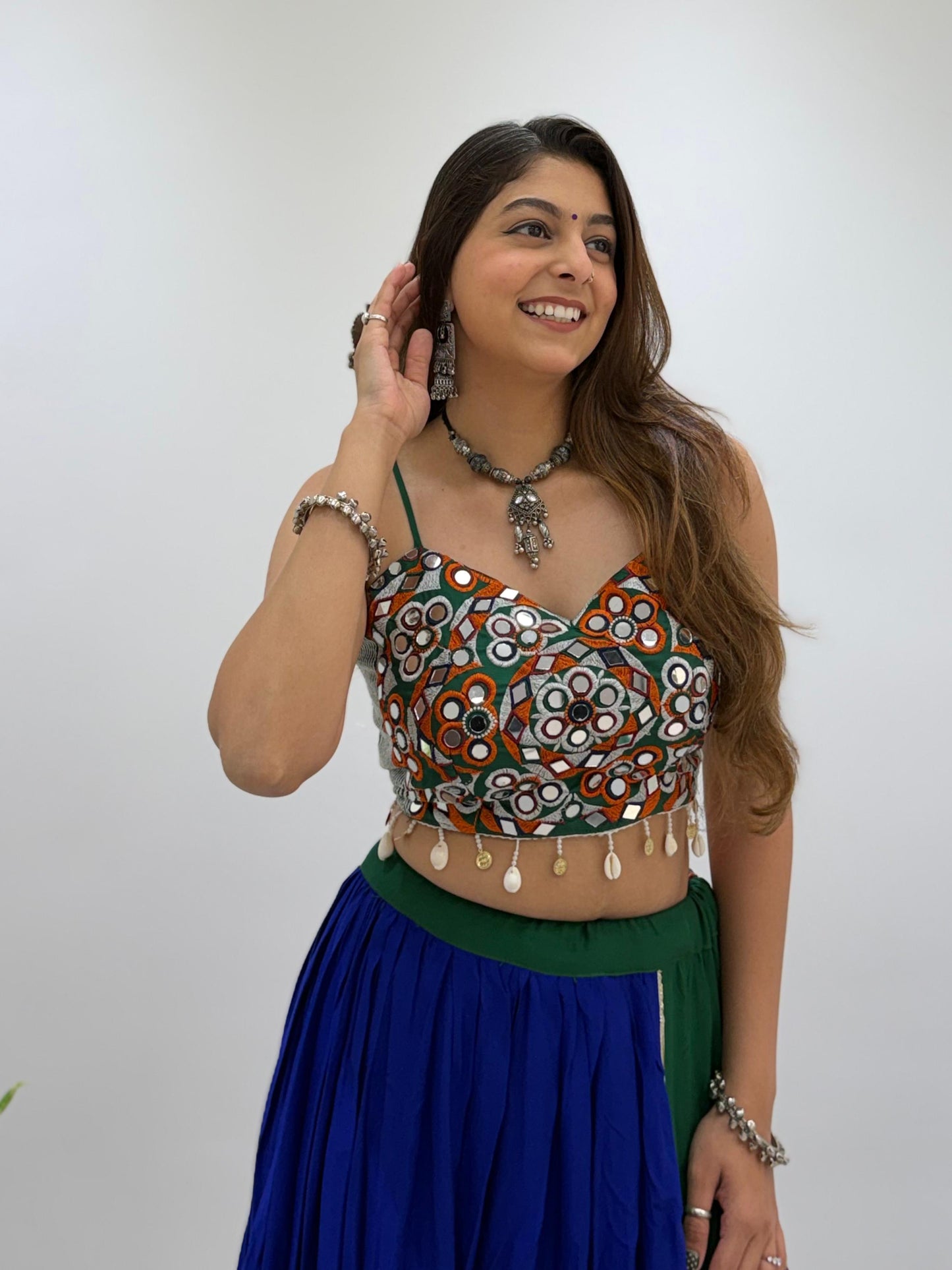 Mirror Work Gamthi Work Lehenga Choli