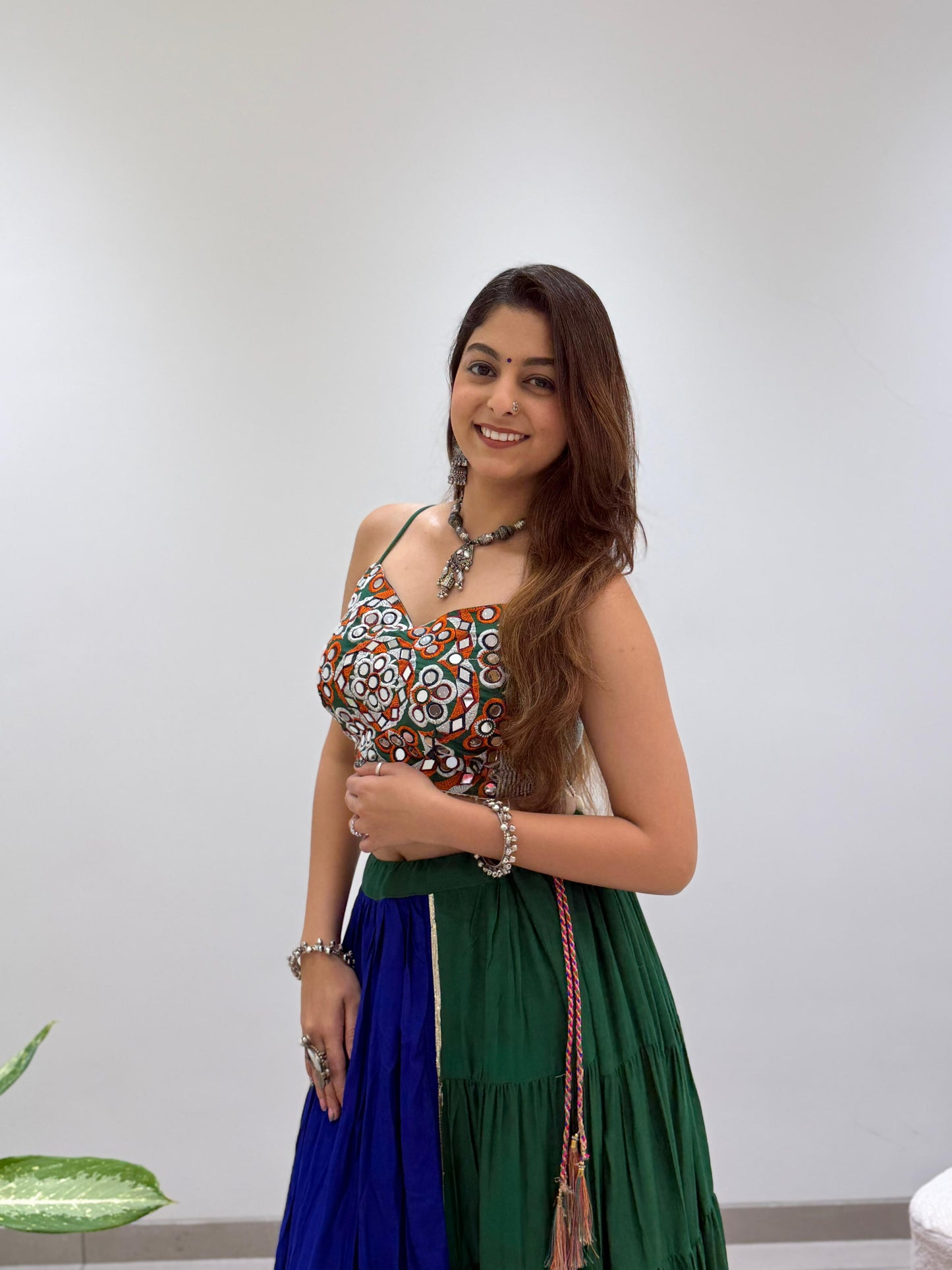 Mirror Work Gamthi Work Lehenga Choli