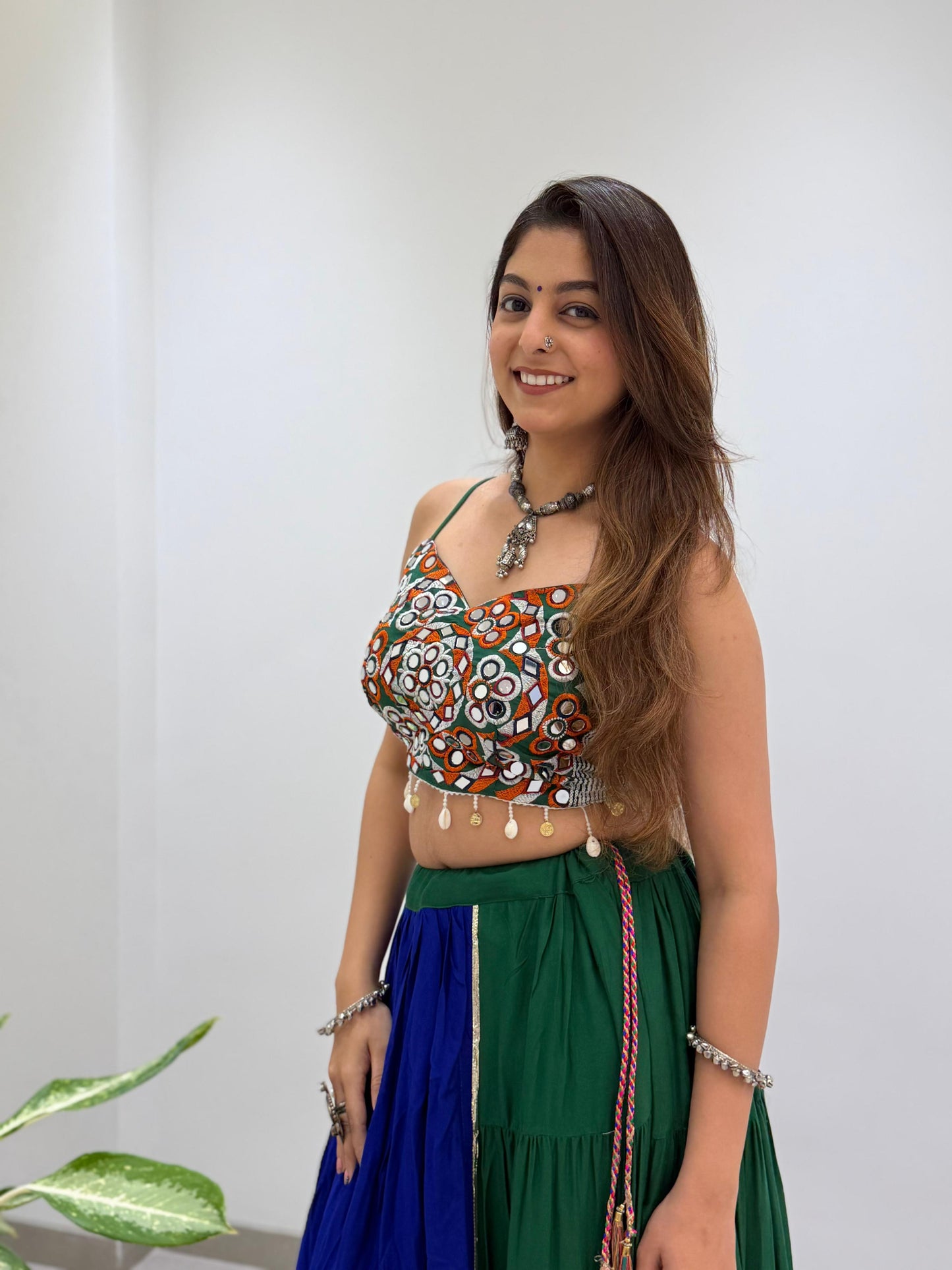 Mirror Work Gamthi Work Lehenga Choli