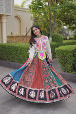 Gamthi Style Gota Designs Real Mirror Lace Work Lahengha Choli
