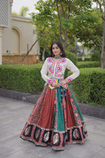 Gamthi Style Gota Designs Real Mirror Lace Work Lahengha Choli