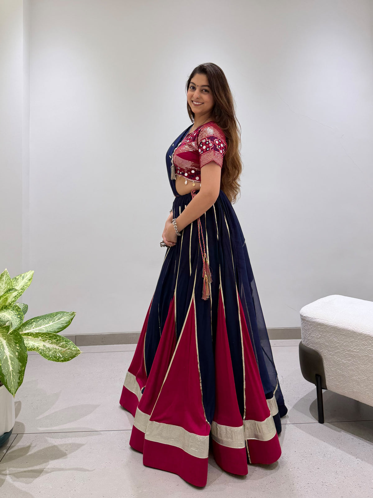 New Style Black and Marun Lahenga Choli