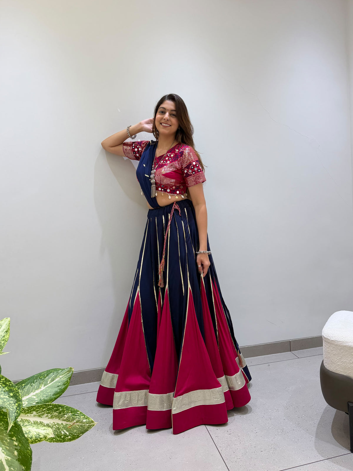New Style Black and Marun Lahenga Choli