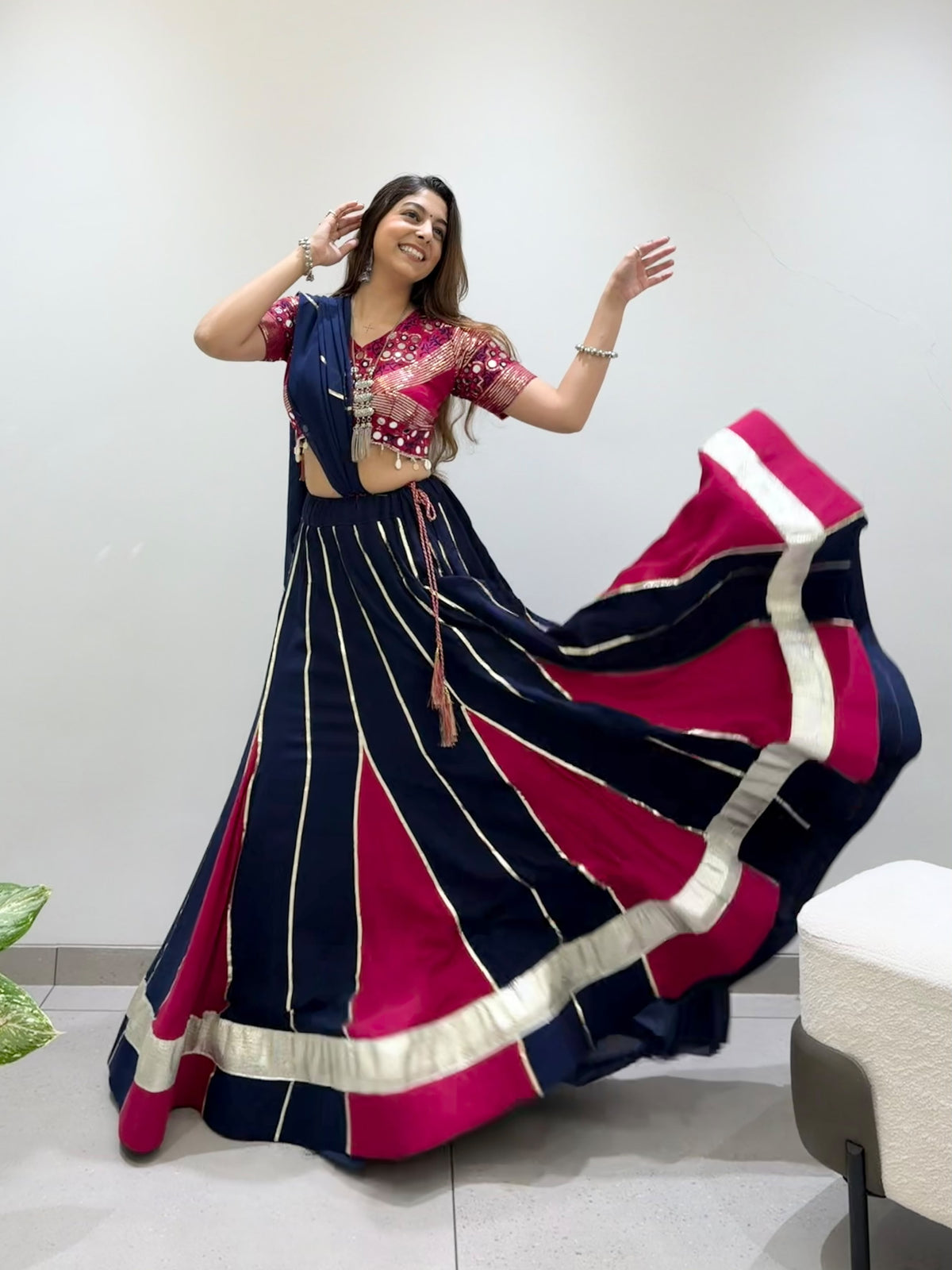 New Style Black and Marun Lahenga Choli