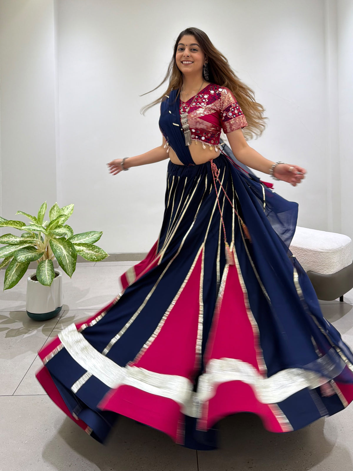 New Style Black and Marun Lahenga Choli