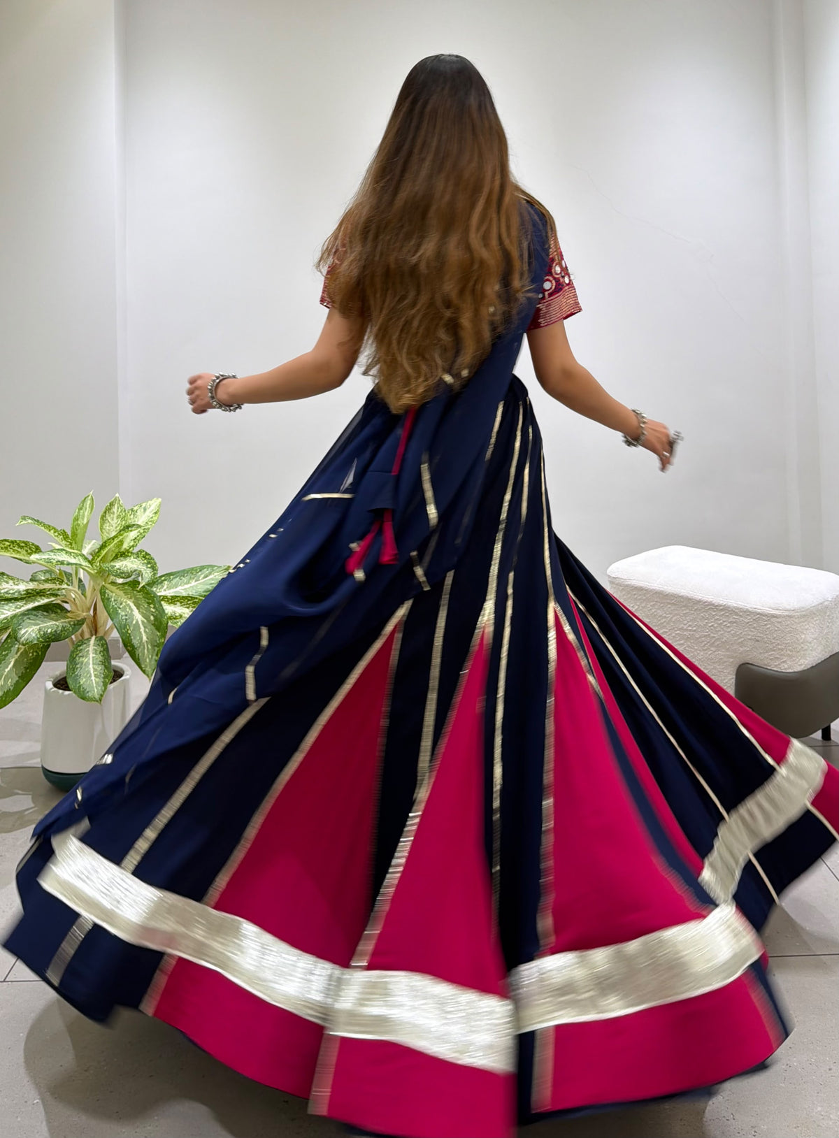 New Style Black and Marun Lahenga Choli