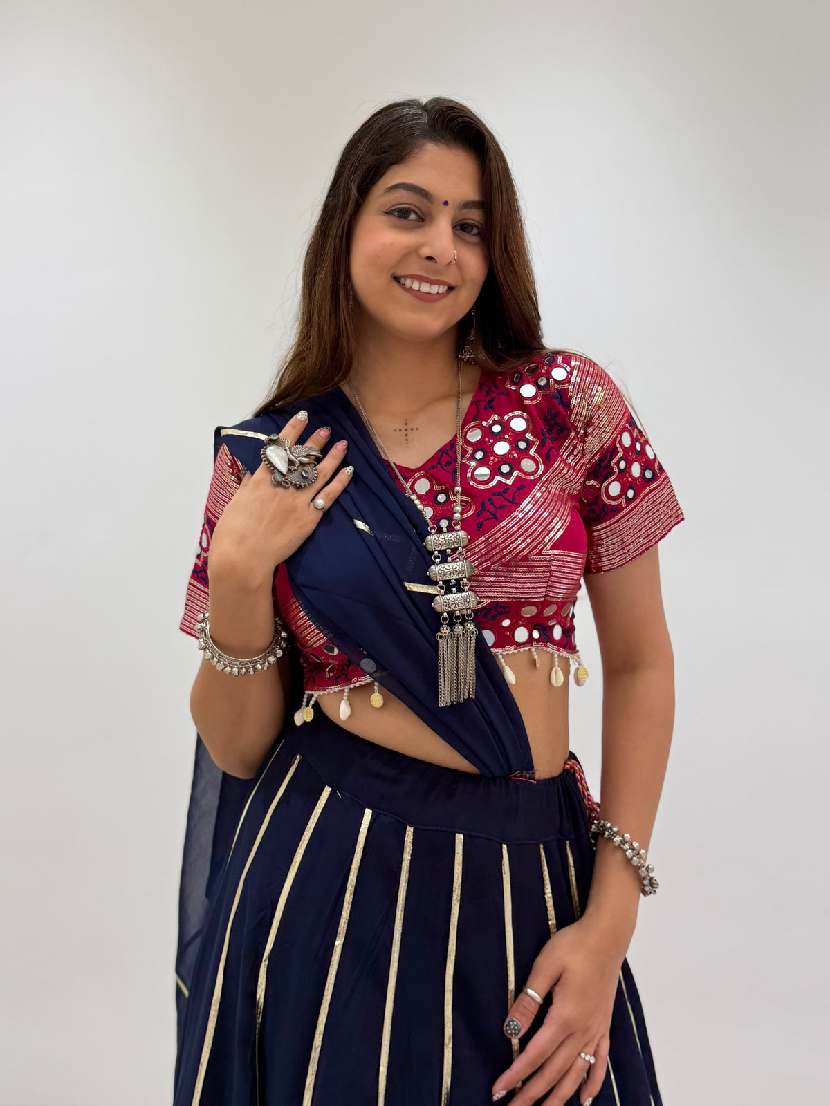 New Style Black and Marun Lahenga Choli