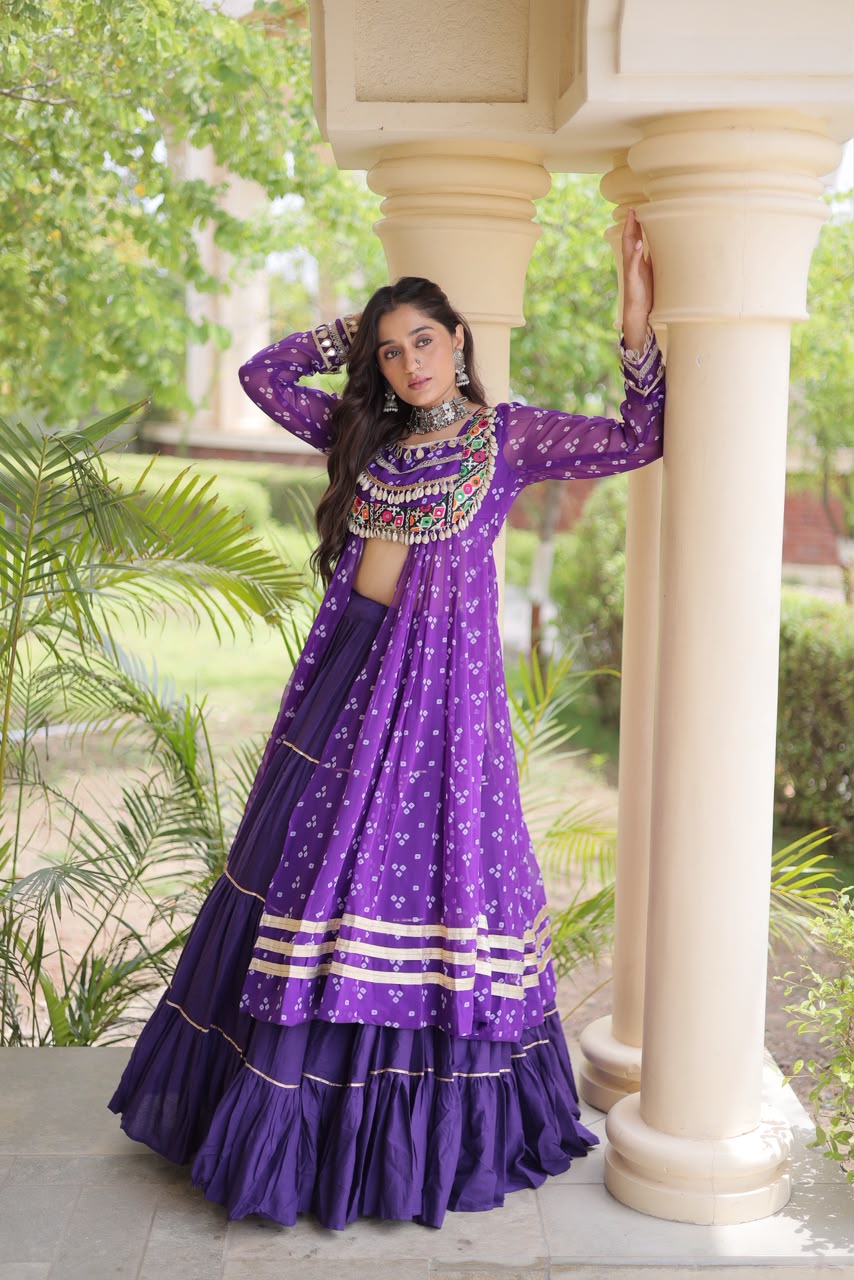 Navratri Special Indo-Western Jacket & Lehenga Set