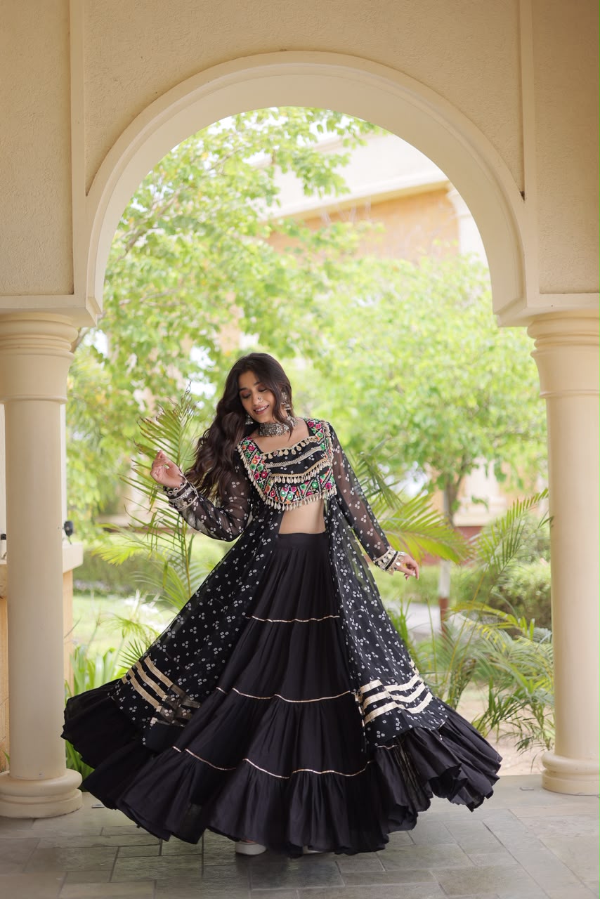 Navratri Special Indo-Western Jacket & Lehenga Set